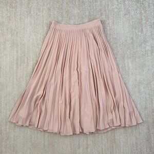 Aakaa Hayden Pink Pleated Midi Skirt M